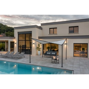 tonnelle toile tendue sable - 3.5 m - nassau - jardiline