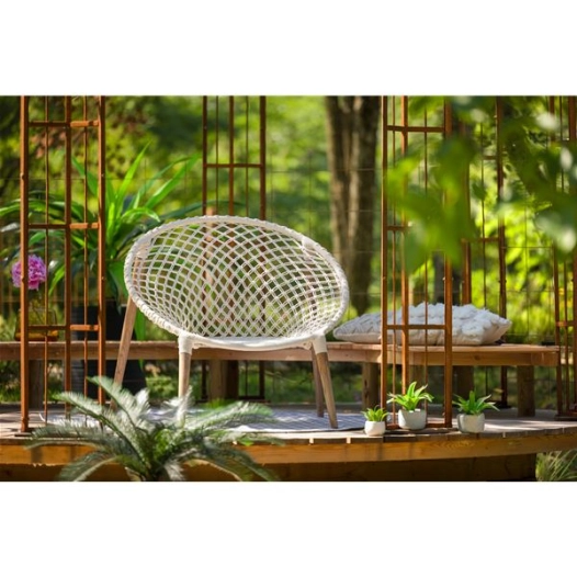 2 fauteuil rond en macramé - pamban - jardiline