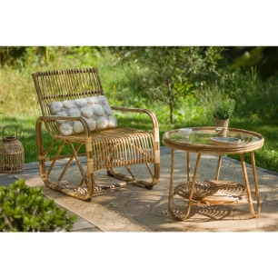 fauteuil carré en rotin - madura - jardiline