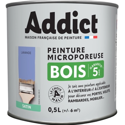 Peinture Bois 0.5 litre lavande - ADDICT