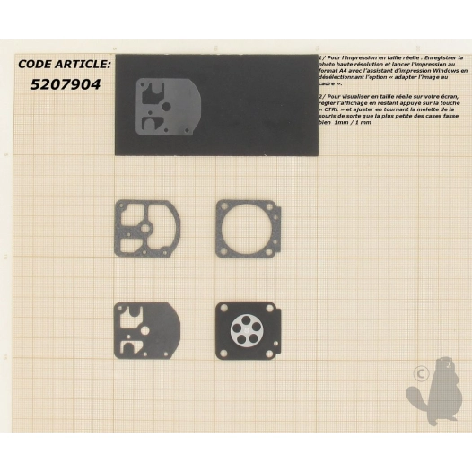 kit membranes et joints carburateur adaptable zama pour carburateur monté sur echo cs332. remplace origine: gnd5