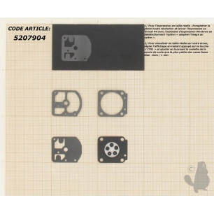 kit membranes et joints carburateur adaptable zama pour carburateur monté sur echo cs332. remplace origine: gnd5