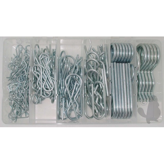 coffret d'épingles d'arrêt composé d'un assortiment de 141 pièces.
