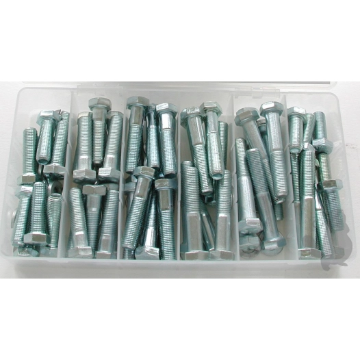 coffret de vis axes et écrous pour roues de tondeuses. composé d'un assortiment de 136 pièces.