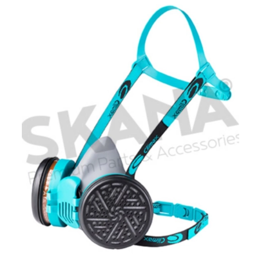 demi masque de protection respiratoire prêt à l'emploi avec filtres abek1p3. tpe (hypoallergénique et sans odeur) avec brides ré