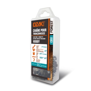 chaîne de tronçonneuse ozaki semi carrée .300 (7.62 mm) .043 (1,1mm) mini. 27 entraîneurs pour mini-scie sur batterie.