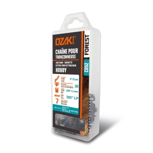 chaîne de tronçonneuse ozaki semi carrée .300 (7.62 mm) .043 (1,1mm) mini. 28 entraîneurs pour mini-scie sur batterie.