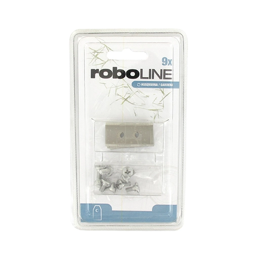 blister de 9 lames adaptable sur robots husqvarna modèles automower g2 (2003/b, automower g2 2006, solar hybrid 210c, 220ac, 230