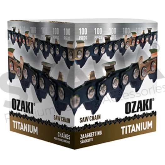 rouleau de chaîne de tronçonneuse ozaki semi-carrée ,3/8 ,050 100 pieds avec induction titane des couteaux.