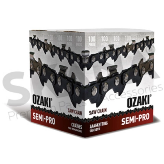 rouleau de chaîne de tronçonneuse ozaki semi-carrée 3/8 ,063 100 pieds avec maillon anti-rebond.