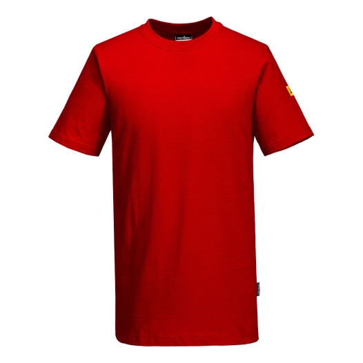 t-shirt antistatique esd - taille m - rouge foncé - portwest