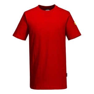 t-shirt antistatique esd - taille xxxl - rouge foncé - portwest