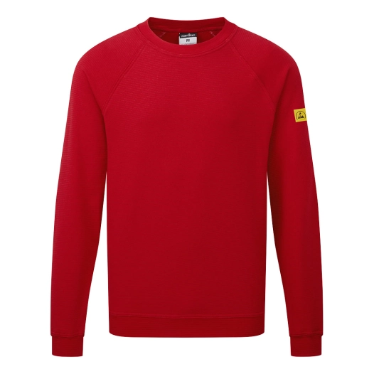 sweat shirt anti statique esd - taille l - rouge foncé - portwest