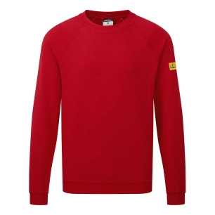 sweat shirt anti statique esd - taille xs - rouge foncé - portwest