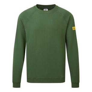 sweat shirt anti statique esd - taille s - vert forêt - portwest