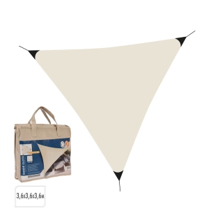 store voile triangle couleur crème 3,60 x 3,60 x 3,60 m