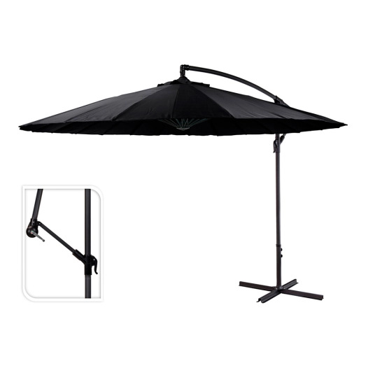 parasol excentrique hauteur maximale 3m ø300cm couleur: noir