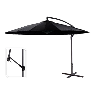 parasol excentrique hauteur maximale 3m ø300cm couleur: noir