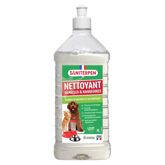 nettoyant gamelles et mangeoires animaux 1l - saniterpen