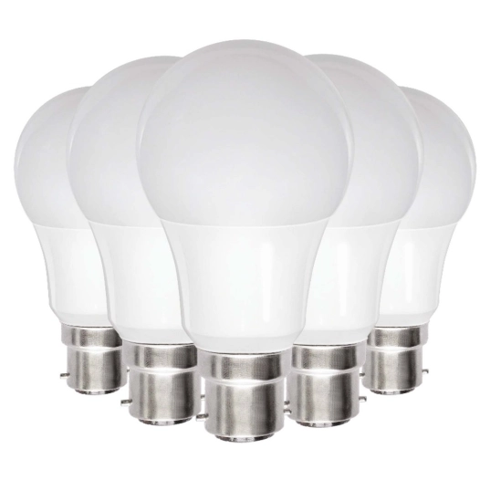 ampoule opaque classic poire led b22 9w 810lm blanc chaud lot de 5 - fox light