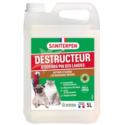 destructeur d'odeurs toutes surfaces & tissus 5l - saniterpen