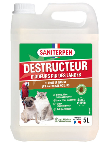 destructeur d'odeurs toutes surfaces & tissus 5l - saniterpen