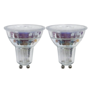 ampoule transparente spot réflecteur led gu10 3.6w 345lm blanc chaud lot de 2 - prolight