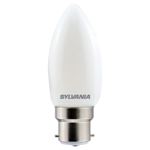 ampoule opaque flamme led b22 4.5w 470lm blanc chaud - sylvania