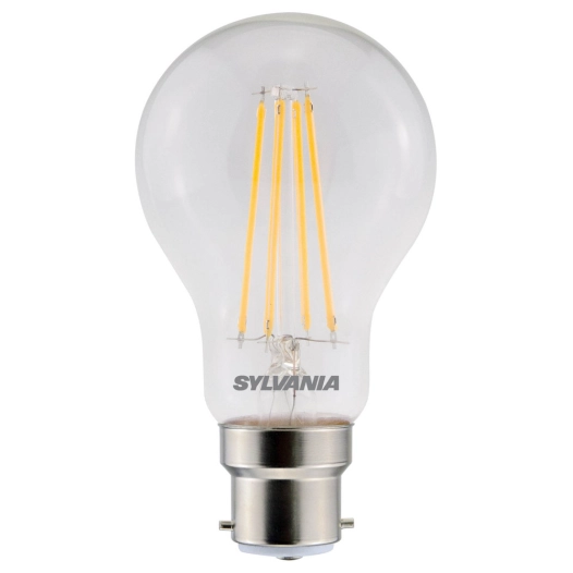 ampoule transparente classic poire led b22 7w 806lm blanc chaud dimmable - sylvania