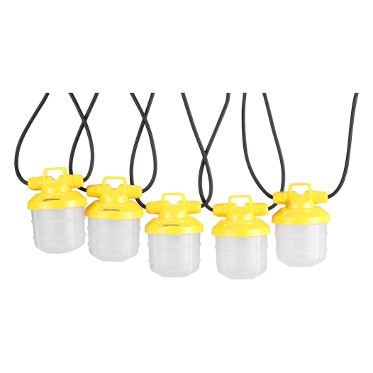 guirlande de chantier 5 lampes led 5000lm blanc froid 15 m - sylvania