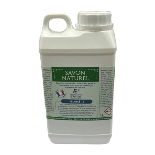 glamé 13 savon naturel tomettes terre-cuite carreaux de ciment 1l - produits d'antan
