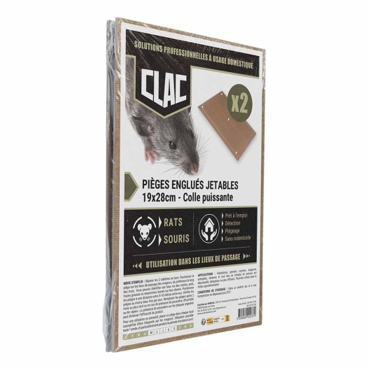 pièges englués jetables rats & souris 19 x 28 cm lot de 2 - protecta