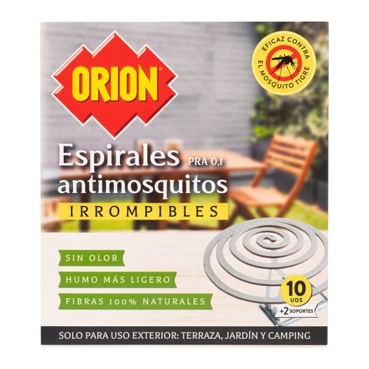 spirales anti-moustiques 10 unités + 2 supports
