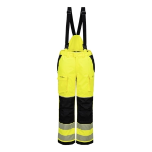 pantalon d'hiver + pluie pw3 modaflame hv - taille l - jaune/noir - portwest