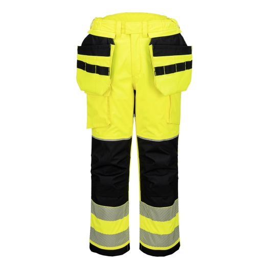 pantalon d'hiver + pluie holster pw3 modaflame hv - taille xxxl - jaune/noir - portwest