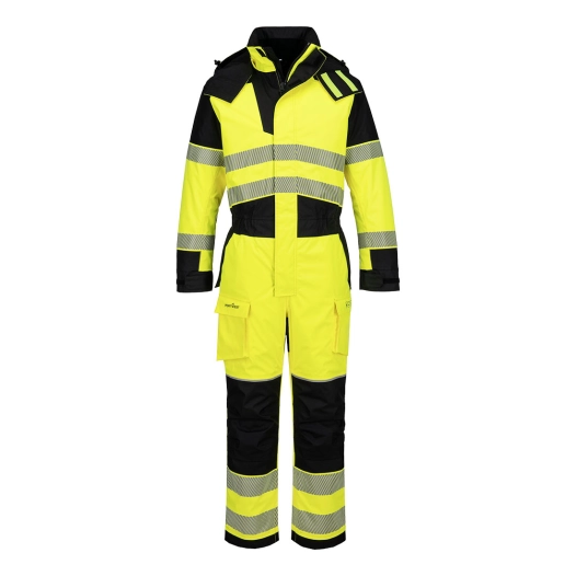combinaison d'hiver + pluie pw3 fr modaflame hv - taille s - jaune/noir - portwest