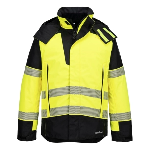 parka d'hiver + pluie pw3 fr modaflame hv - taille l - jaune/noir - portwest