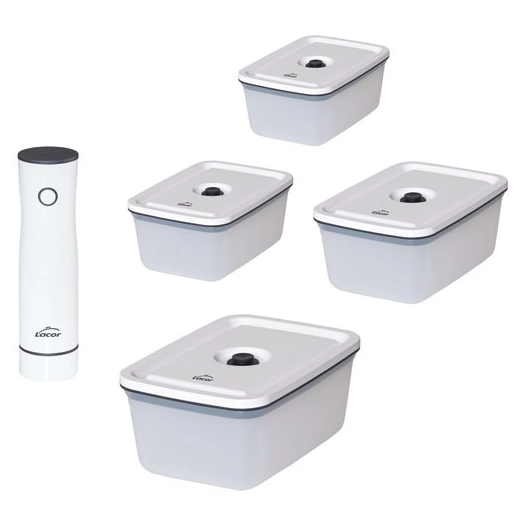 pompe a vide + 4 recipients 500ml,1,2l, 1,5l, 2,3l - lacor