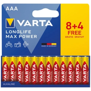 pile longlife max power aaa/lr03 8+4 offertes - varta