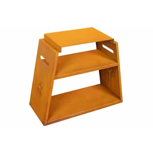 pied pour barbecue urban en acier corten - white fire