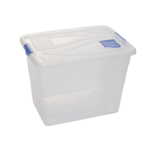 boite de rangement avec couvercle et roulettes 80l - 62 x 44.5 x h46 cm tr - hega