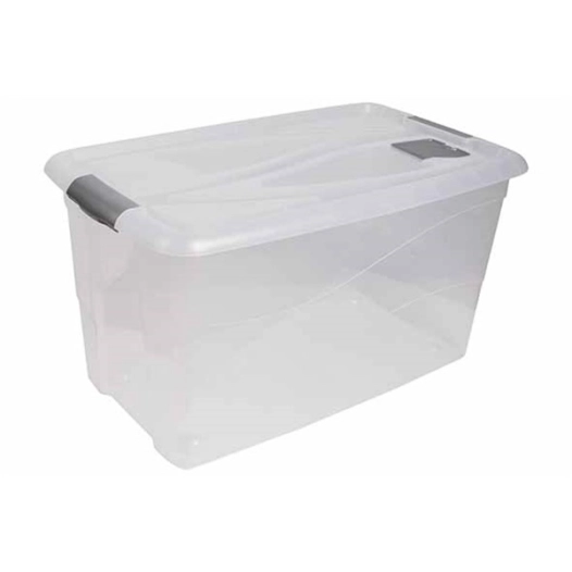 boite de rangement avec couvercle et roulettes 90 l - 75 x 45.5 x h41 cm tr - hega