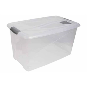 boite de rangement avec couvercle et roulettes 90 l - 75 x 45.5 x h41 cm tr - hega