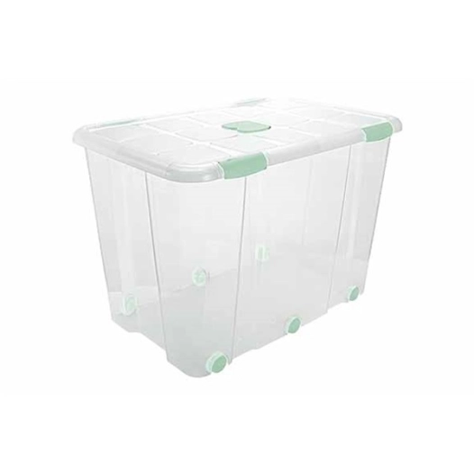boite de rangement avec couvercle et roulettes 160 l - 80.7 x 51.5 x h55 c - hega