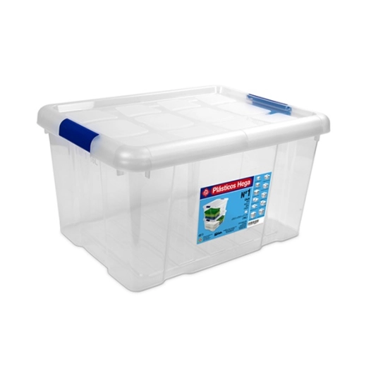 boite de rangement avec couvercle 16 l- 39.6 x 29.6 x h21.5 cm transparent - hega