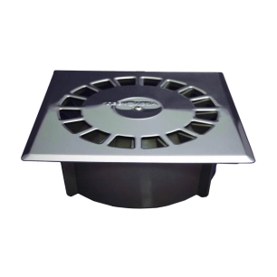 siphon vertical standard en acier inoxydable, drain pvc, t-88i 15 x 15 cm / ø75 - 50 mm. 165 x 165 x 57 mm
