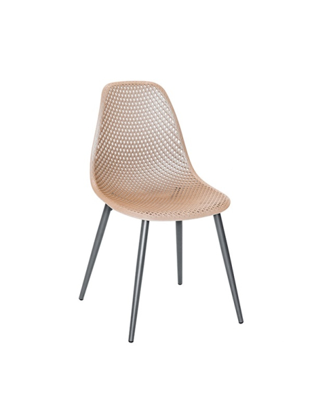 chaise aluminium taupe - malte - jardiline