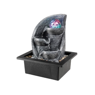 fontaine à eau à led rvb avec boule de cristal, pour extérieur, 17 x 20,5 x 25,5 cm, couleurs assorties