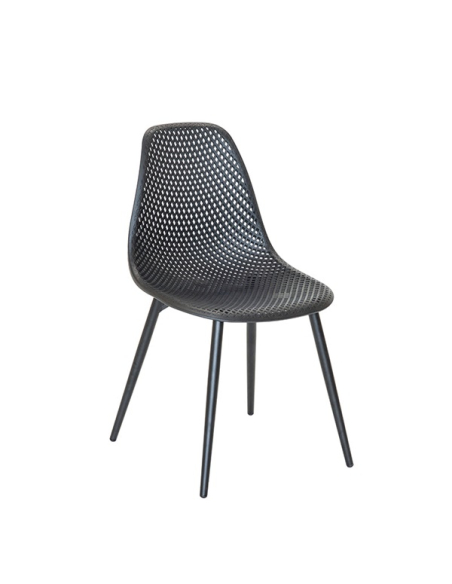 chaise aluminium noire - malte - jardiline