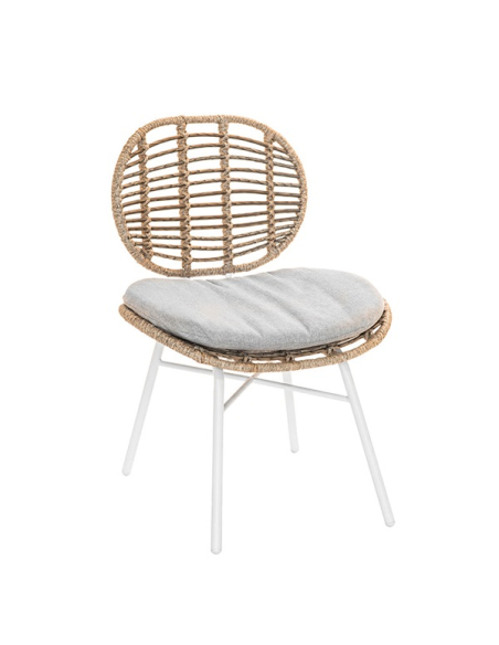 chaise en résine tressée - flores - jardiline